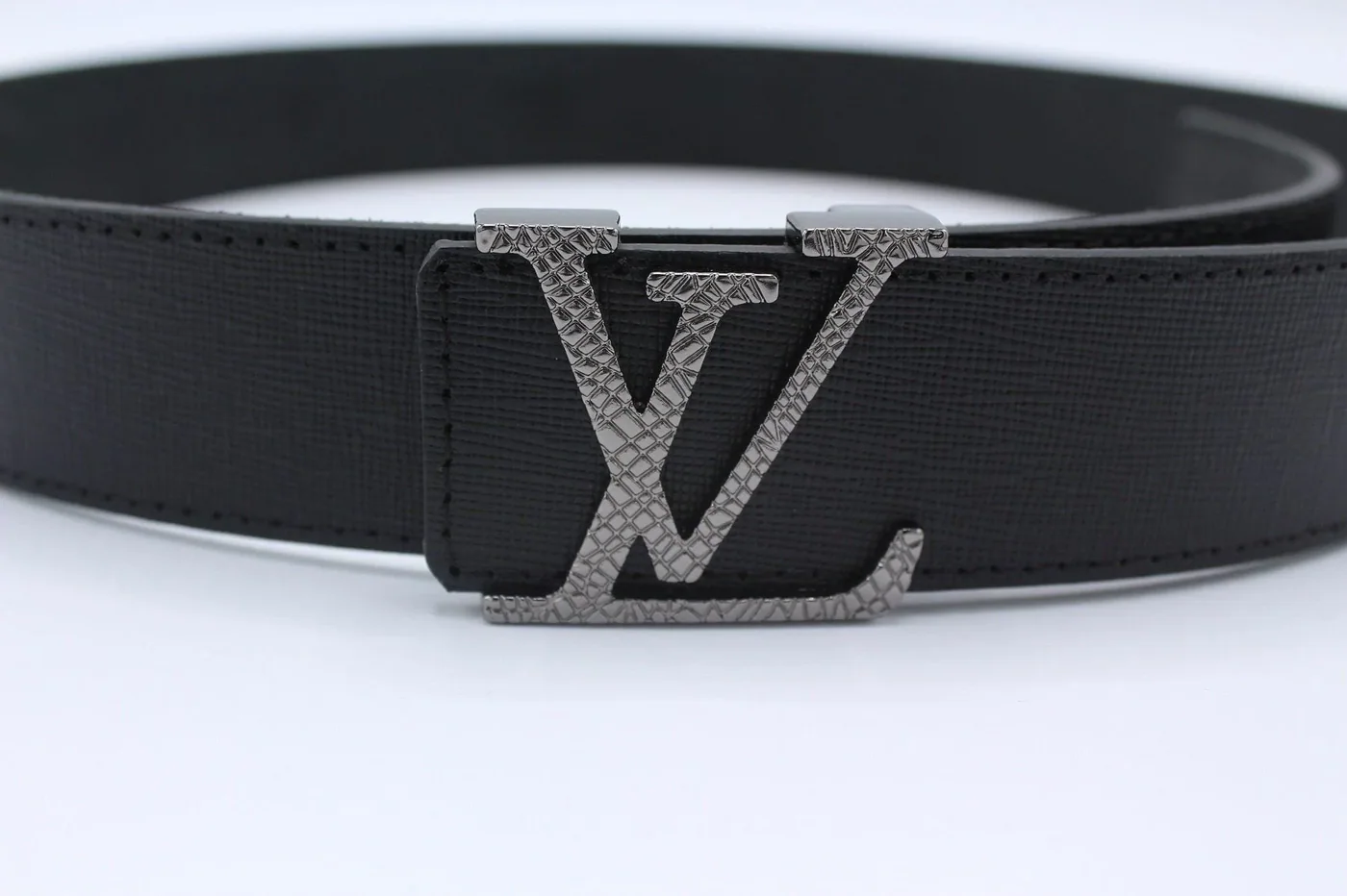 Black Taiga Leather Belt