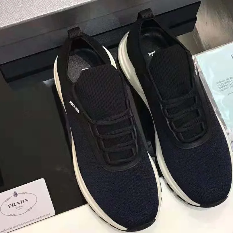 Prada PRAX 01 Knit Fabric Sneakers for Men in Navy Prada PRAX 01 Knit Fabric Sneakers for Men in Navy