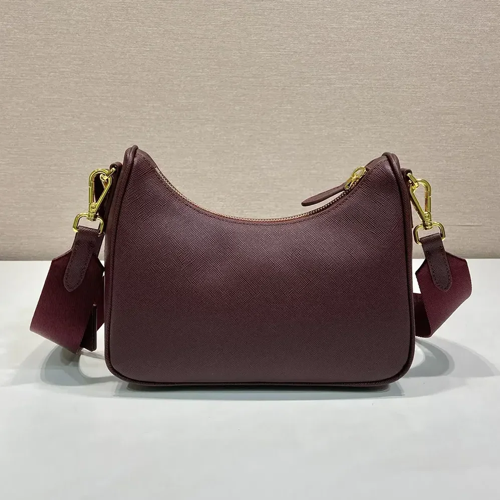 Prada Re-Edition 2005 Saffiano Leather Bag for Women in Maroon