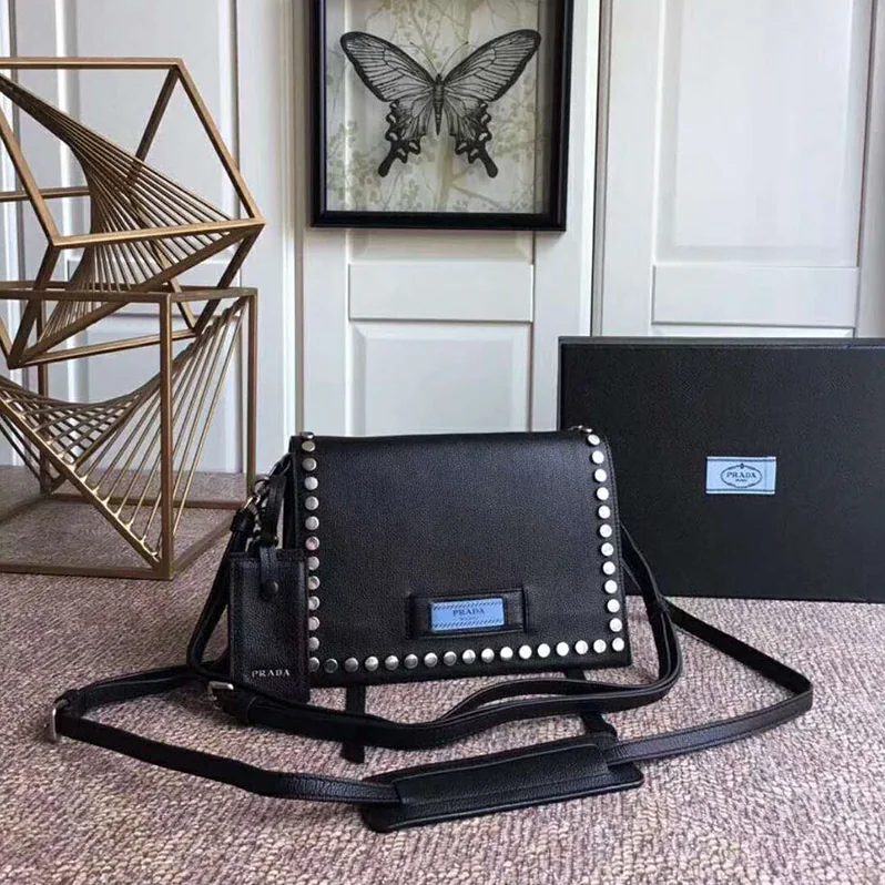 Prada Etiquette Bag in Calf Leather for Women in Black
