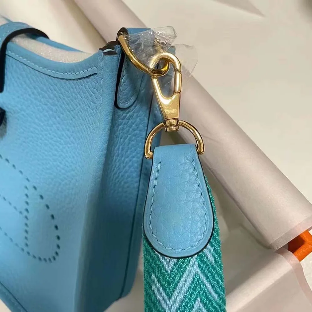 Hermes Evelyne III 16 Mini Model Bag in Calfskin in Blue Hermes Evelyne III 16 Mini Model Bag in Calfskin in Blue
