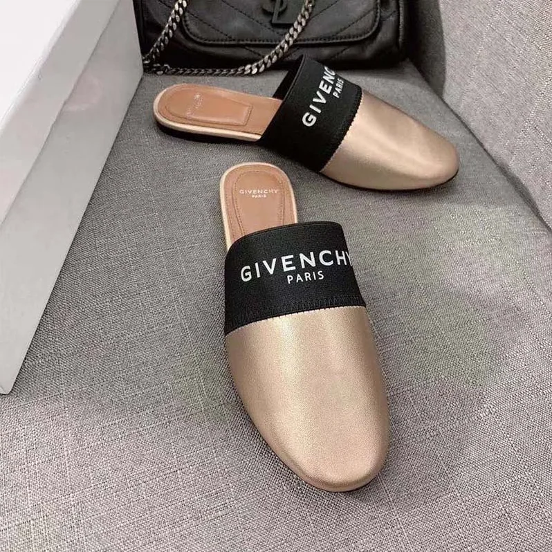 Givenchy Shoes Givenchy Paris Leather Mules for Women in Gold