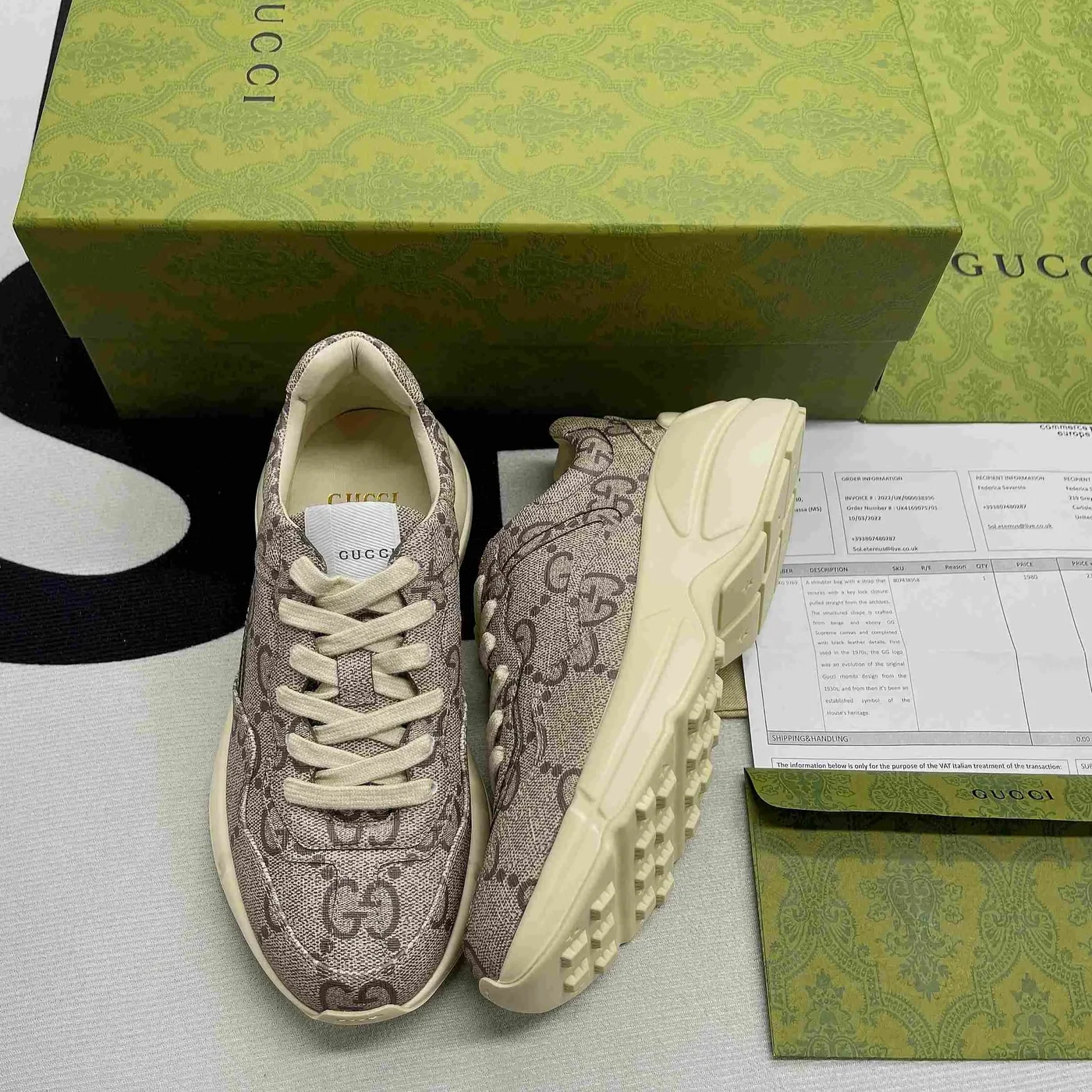 Gucci GG 100 Rhyton Sneaker White Gucci GG 100 Rhyton Sneaker White
