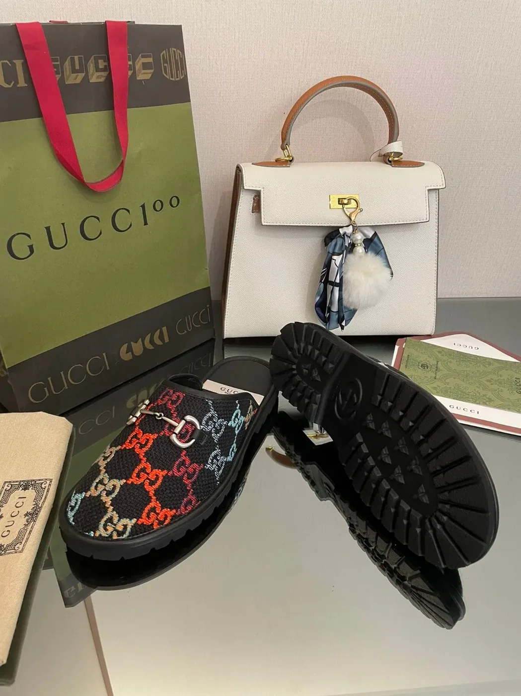 Gucci GG Slipper With Horsebit Black GG Shoes for Men