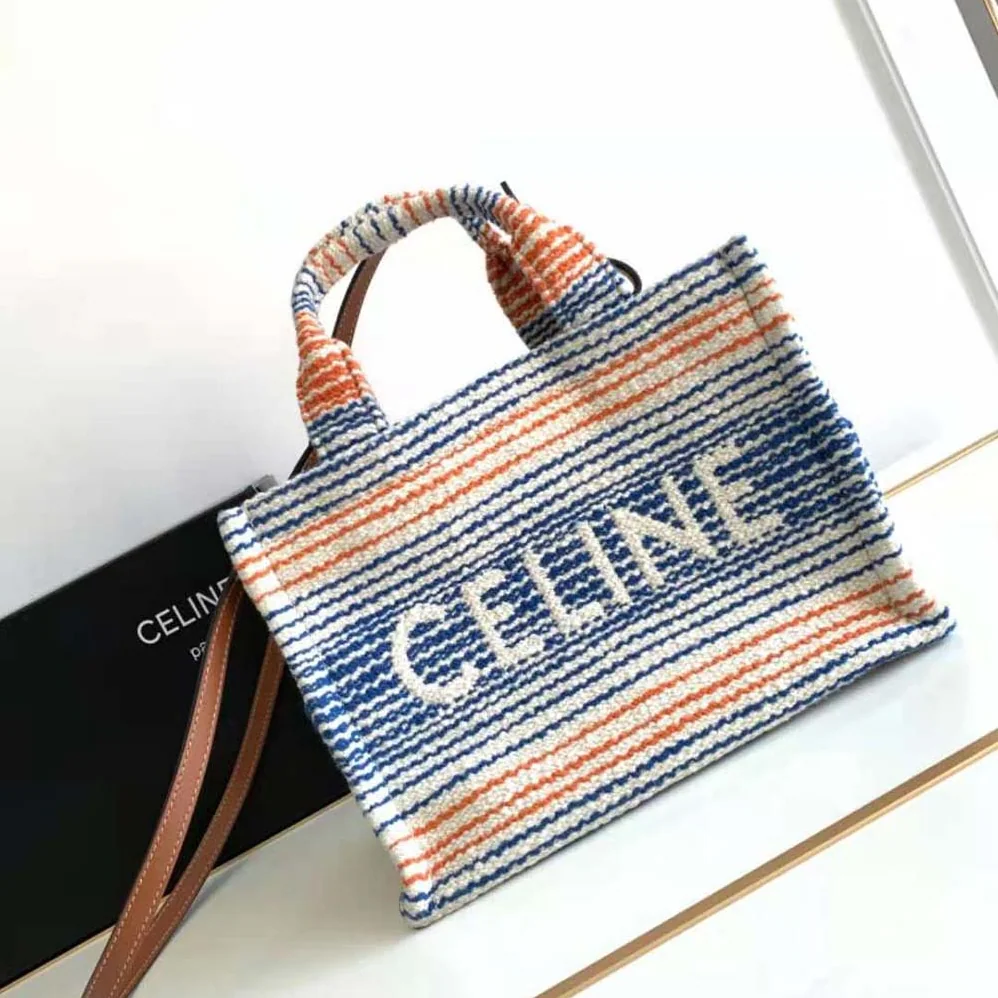Celine Small Cabas Thais in Striped Textile with Celine for Women Celine Small Cabas Thais in Striped Textile with Celine for Women