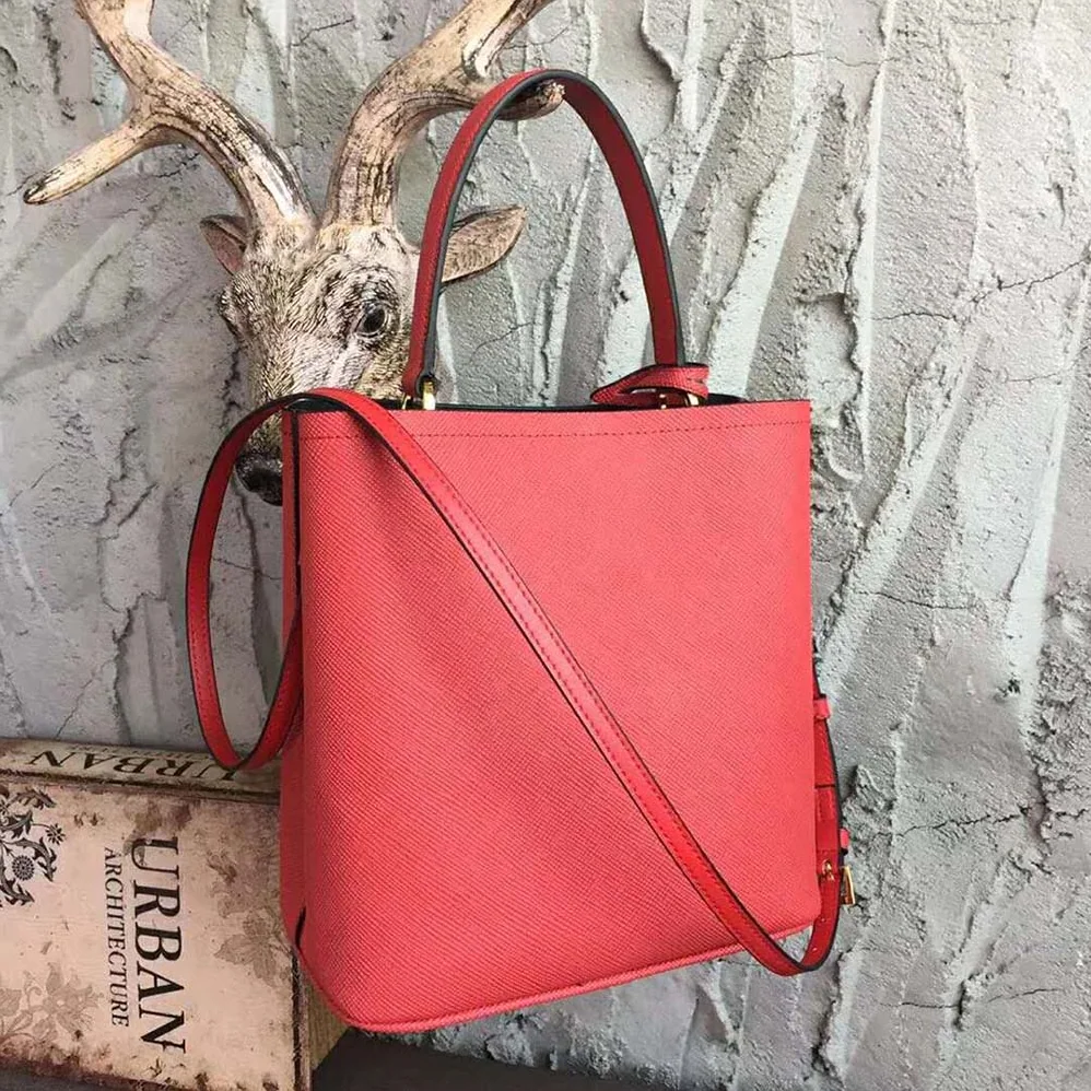 Prada Panier Medium Bag in Saffiano Leather for Women in Red Prada Panier Medium Bag in Saffiano Leather for Women in Red