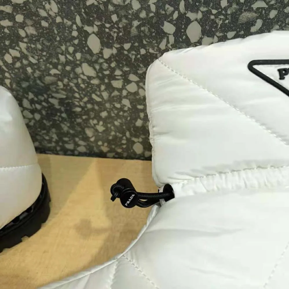 Prada Padded Nylon Booties for Women in White