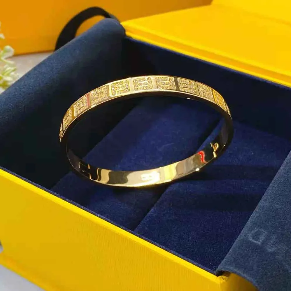Fendi Stiff Narrow-Band FF Bracelet Gold for Women in colored Fendi Stiff Narrow-Band FF Bracelet Gold for Women in colored