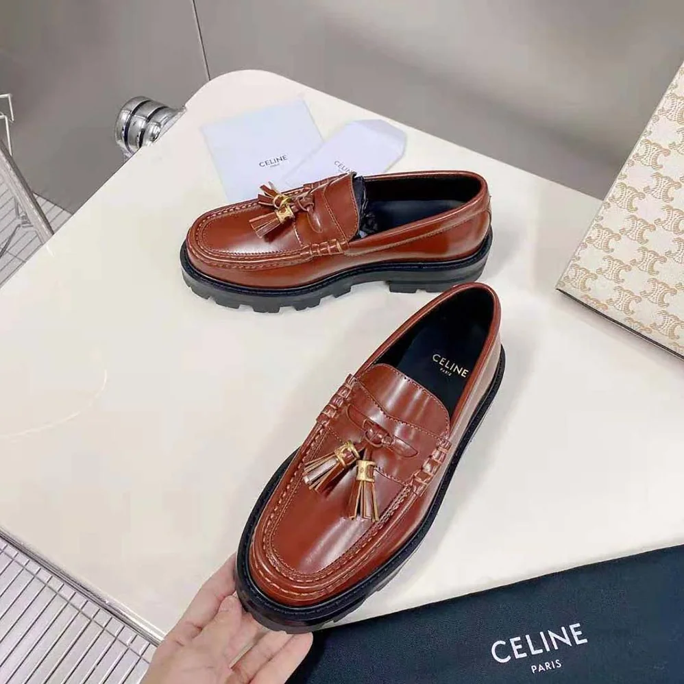 Celine Margaret Loafer with Tassels in Polished Bull for Women Celine Margaret Loafer with Tassels in Polished Bull for Women