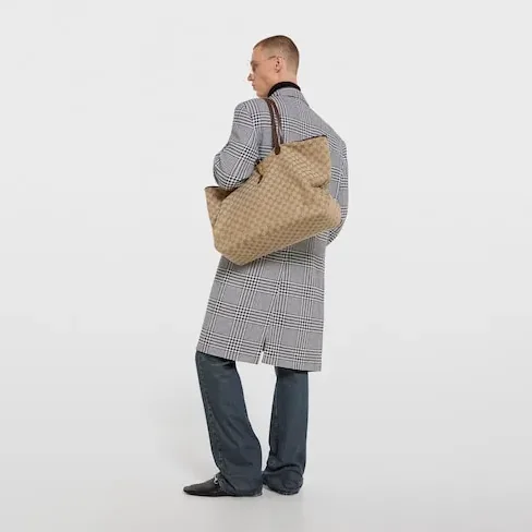 Gucci Jackie Large Tote Bag / Sand/ Dark Brown Gold Hardware