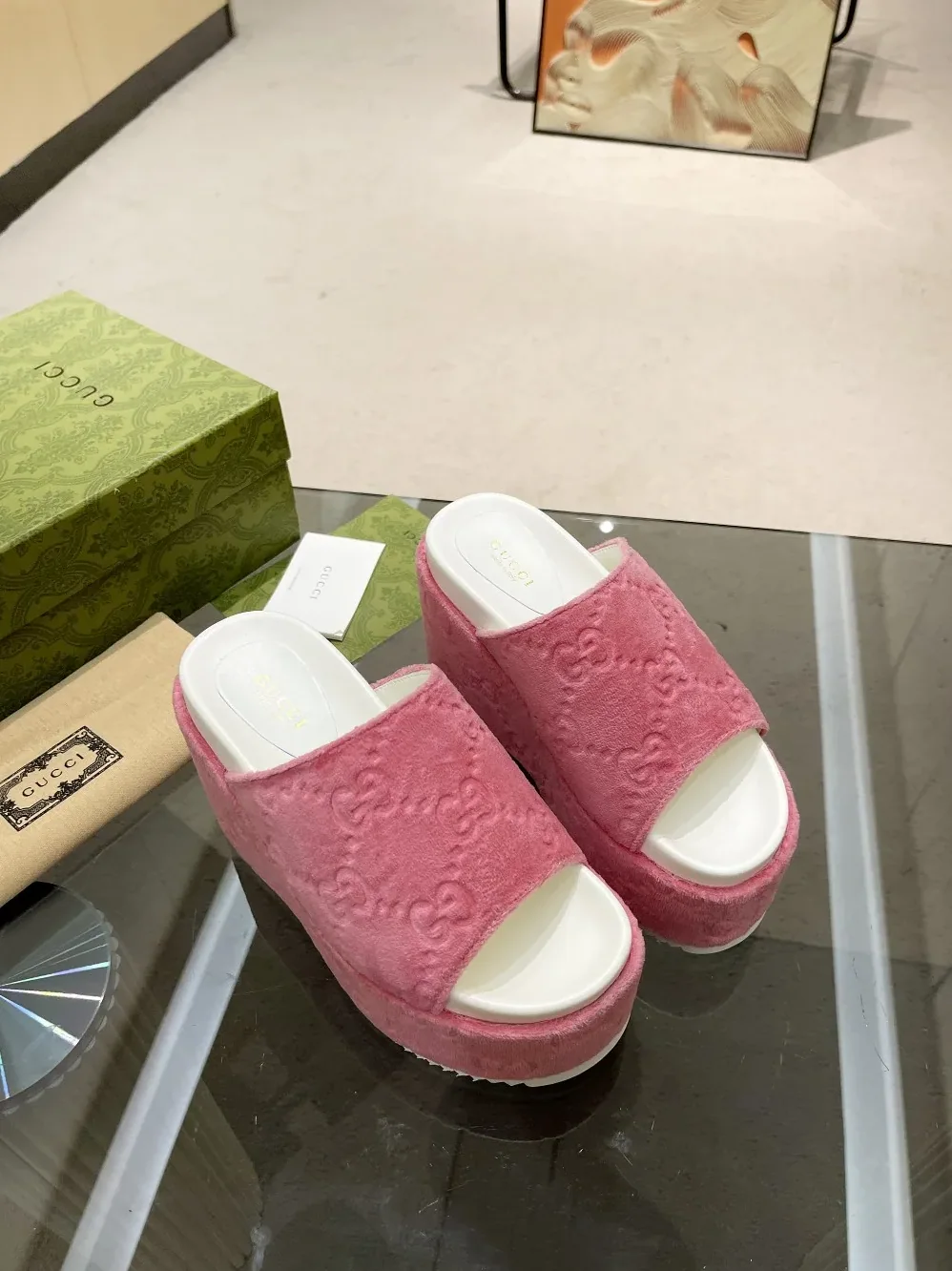 Gucci GG Platform Sandal Pink for Women Gucci GG Platform Sandal Pink for Women