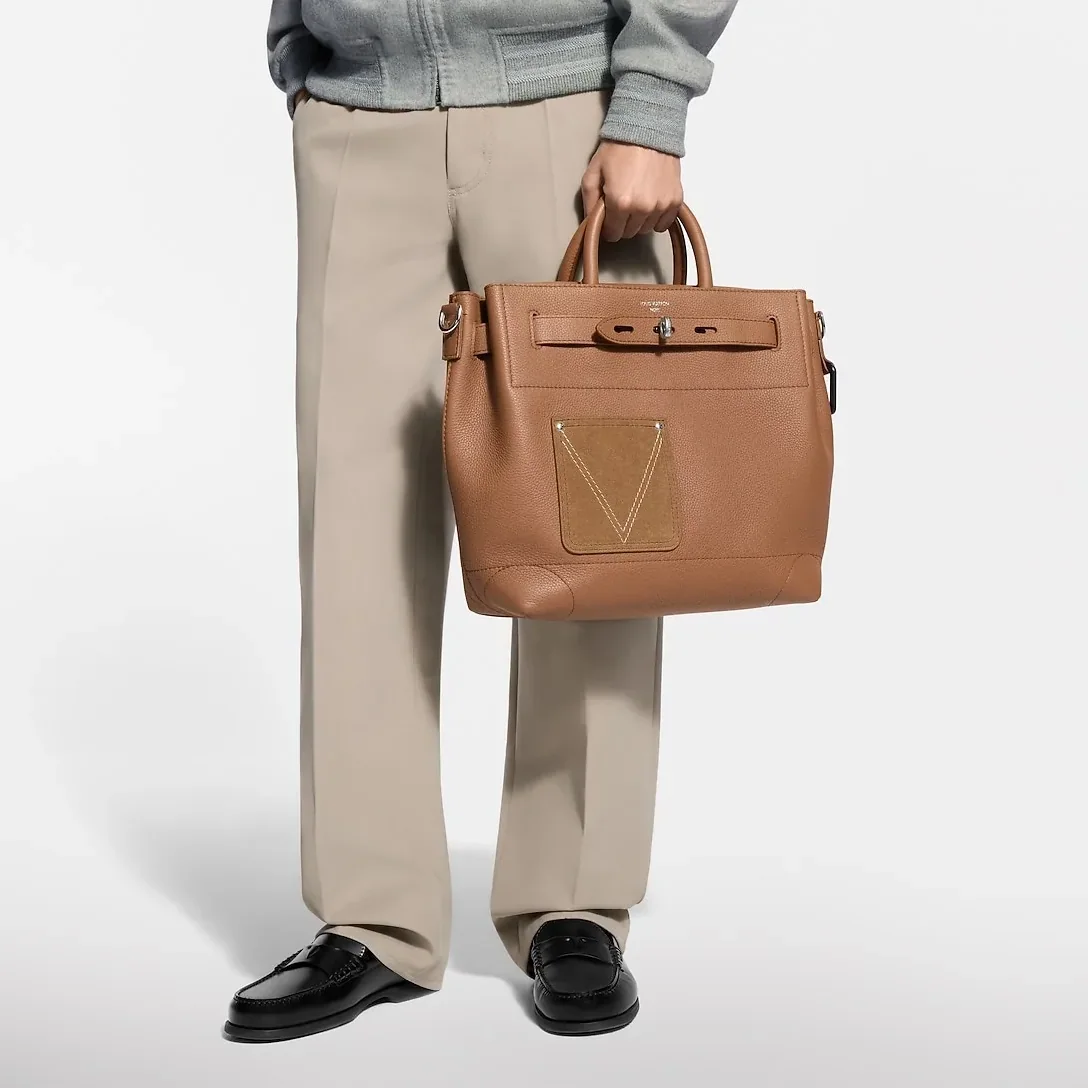 Louis Vuitton Steamer 30 Top Handle Bag in Tan Silver Hardware