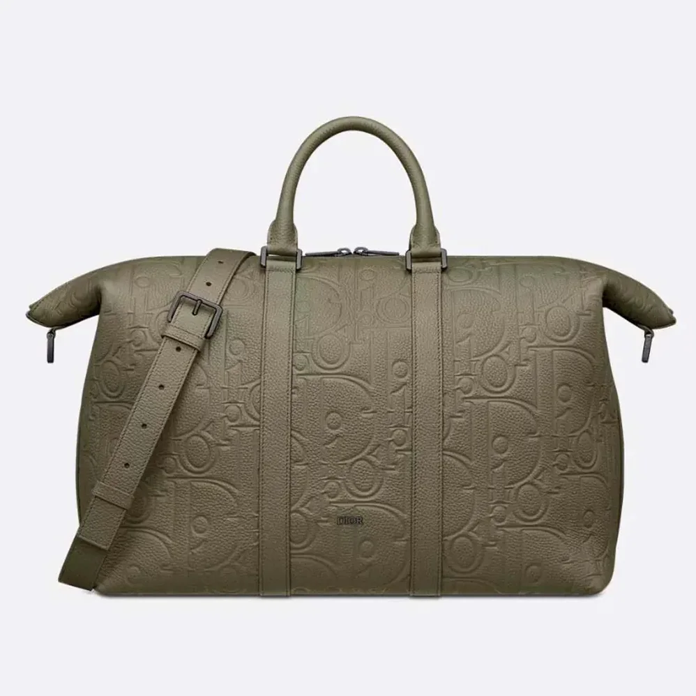 Dior Weekender 40 Khaki Dior Gravity Leather and Khaki Grained Calfskin for Men Dior Weekender 40 Khaki Dior Gravity Leather and Khaki Grained Calfskin for Men