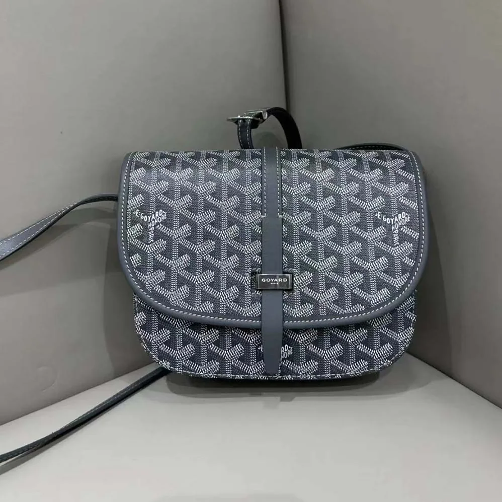 Goyard Belvedere MM Bag for Unisex in Gray
