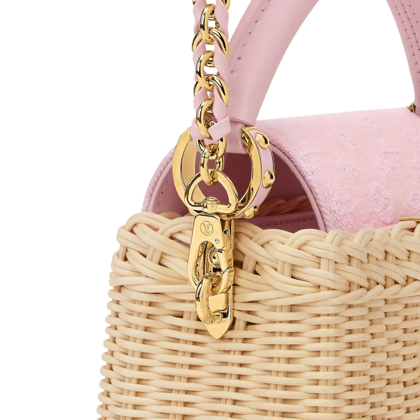 Louis Vuitton Capucines Mini Top Handle Bag in Washed Pink Gold Hardware