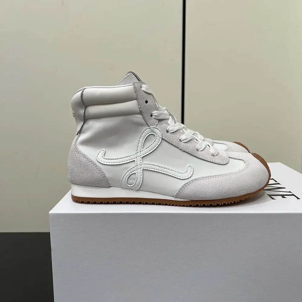 Loewe Ballet Runner 2.0 High-top in Nylon and Calfskin for Unisex in White