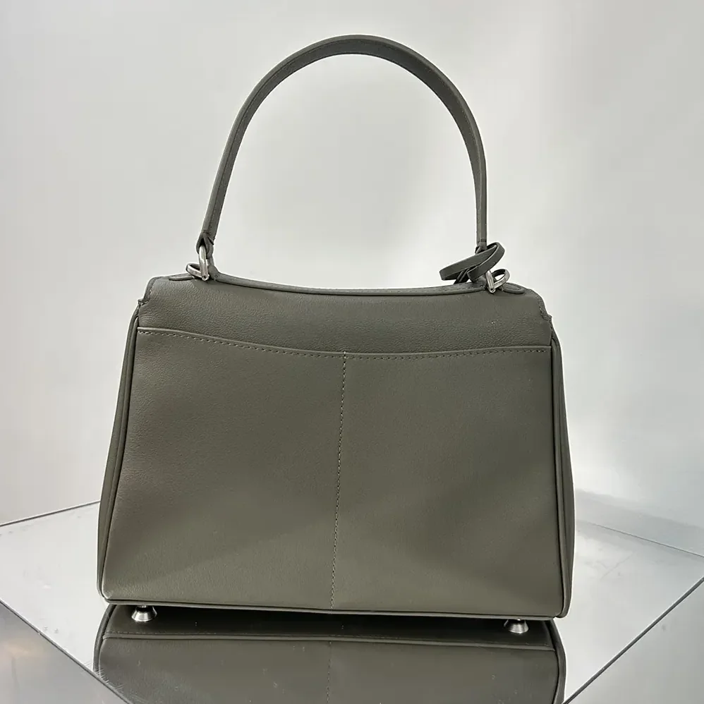 Balenciaga Rodeo Handbag Small In Khaki Smooth Calfskin Aged for Women in Silver Hardware