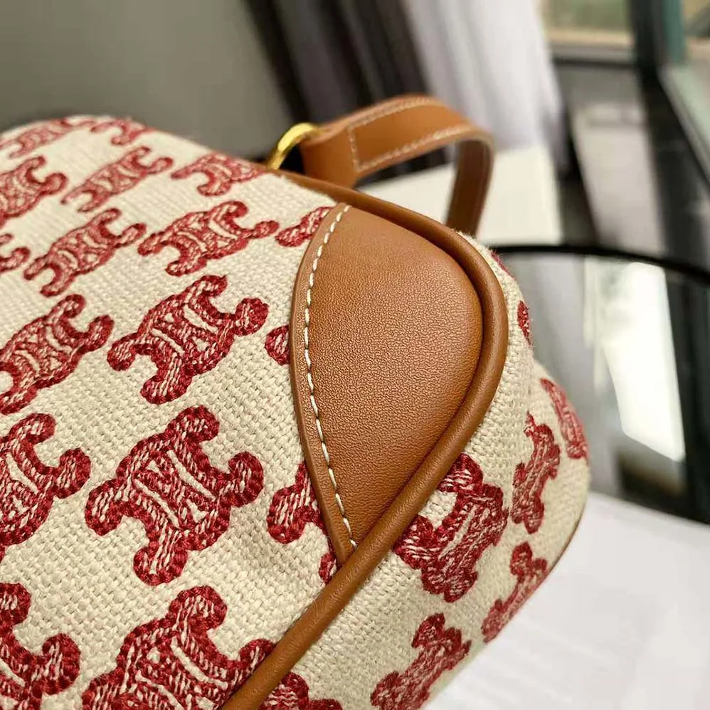 Celine Camera Bag in Textile with Triomphe Embroidery for Women