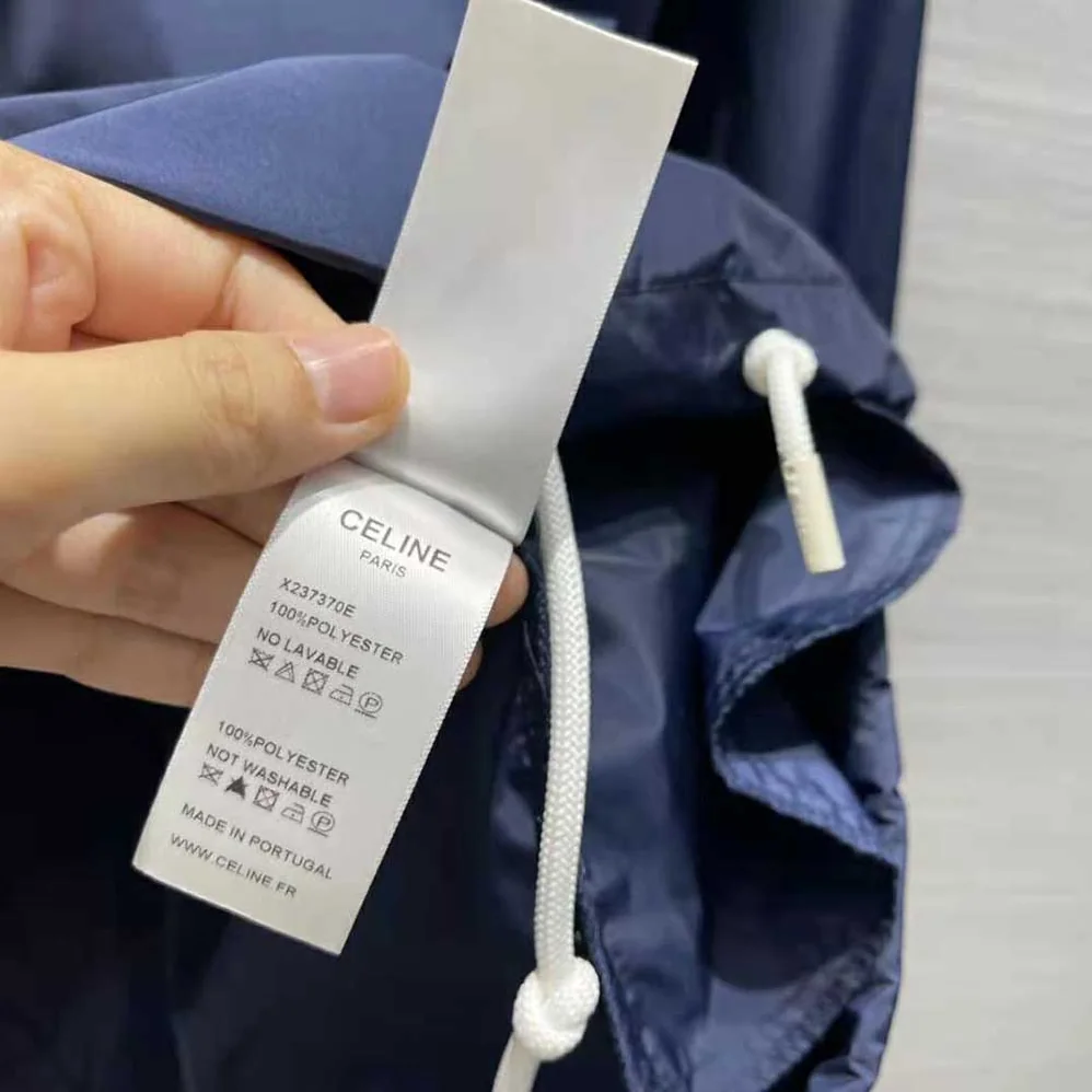 Celine Windbreaker in Lightweight Nylon for Women in Blue