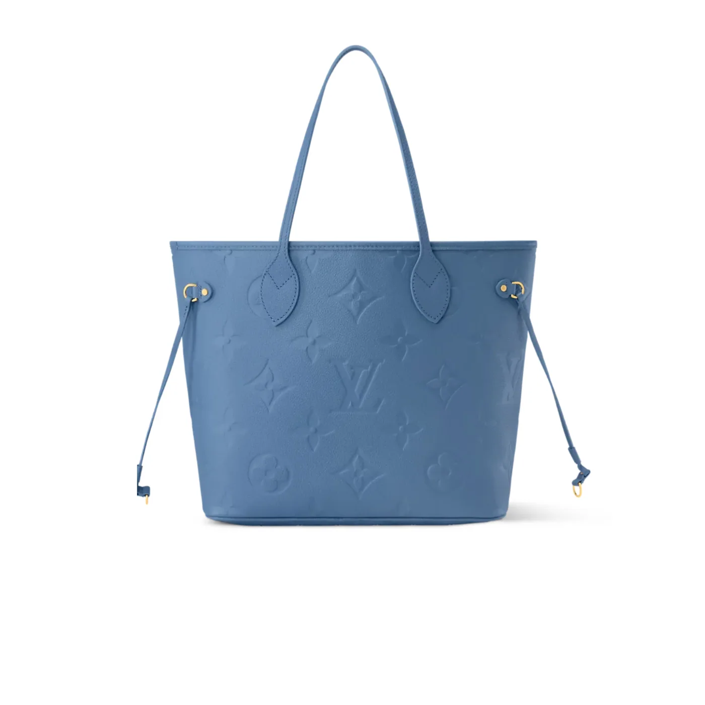 Louis Vuitton Neverfull MM Tote Bag in Blue Jean Gold Hardware