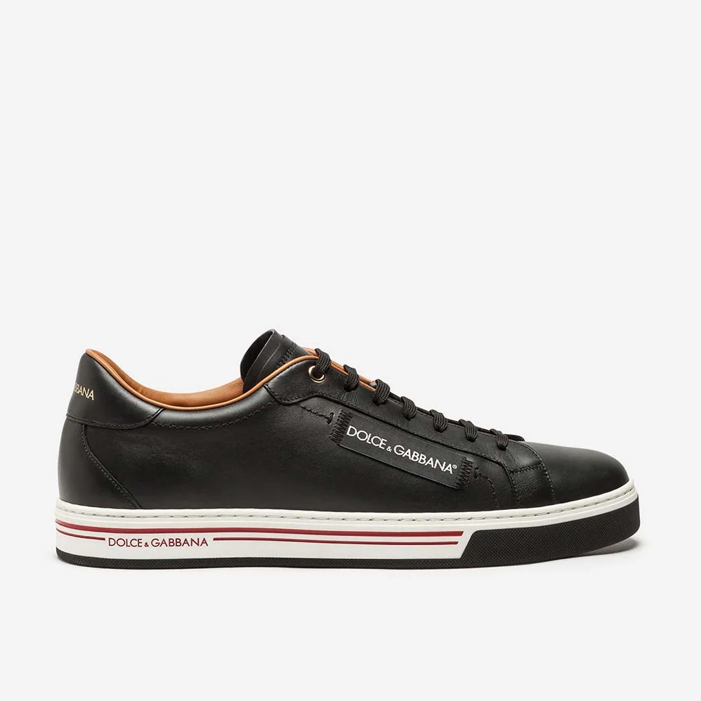 Dolce Gabbana D&G Shoes Roma Sneakers in Nappa Calfskin for Men in Black