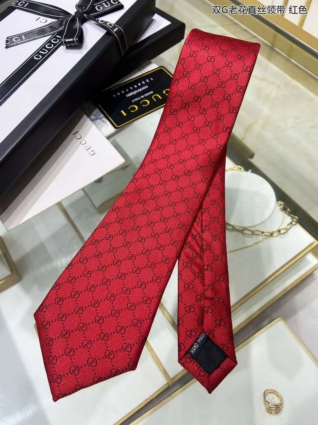 Gucci Pattern Silk Tie Red Gucci Pattern Silk Tie Red