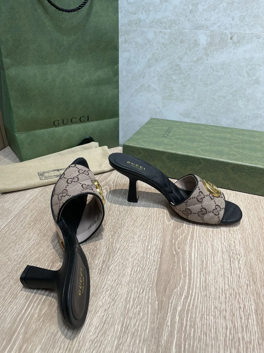 Gucci Double G Slide Sandal Chevron Matelasse Black GG Gucci Double G Slide Sandal Chevron Matelasse Black GG