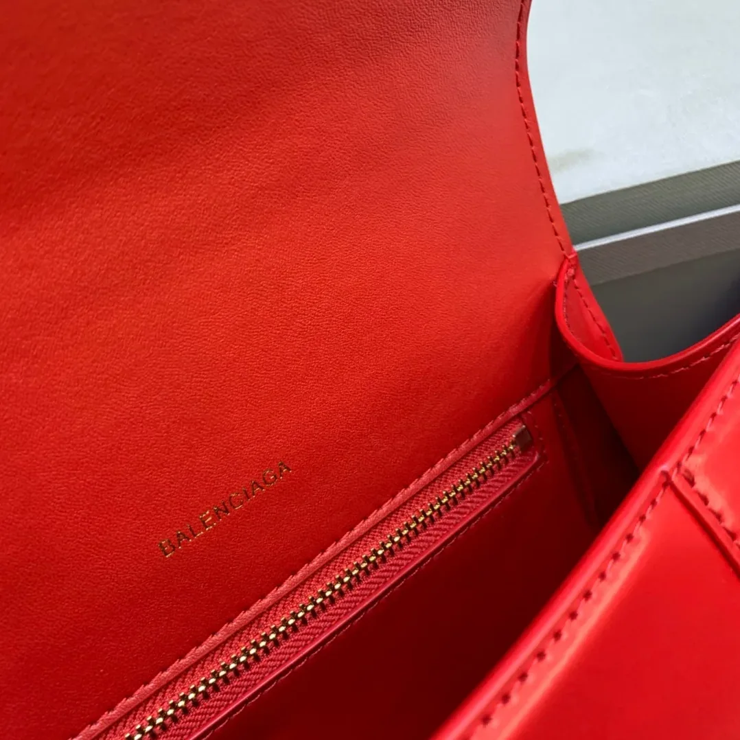 Balenciaga Hourglass Small Handbag In Bright Red