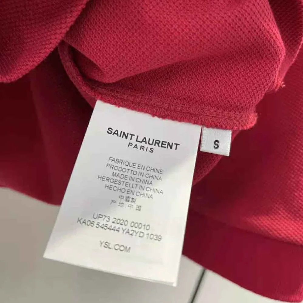 Saint Laurent YSL Cropped Polo Shirt in Cotton Piqué for Women in Red Saint Laurent YSL Cropped Polo Shirt in Cotton Piqué for Women in Red