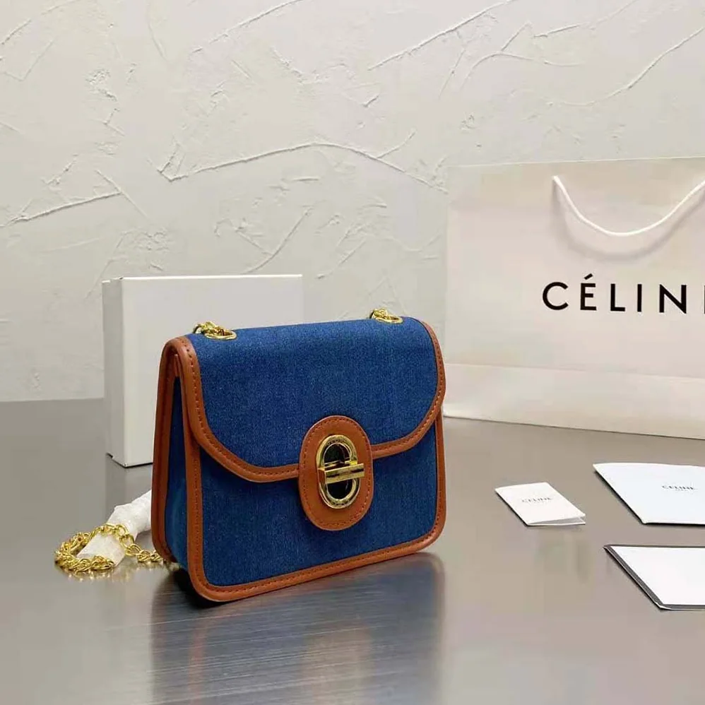 Celine Clutch Sulky in Denim and Calfskin for Women