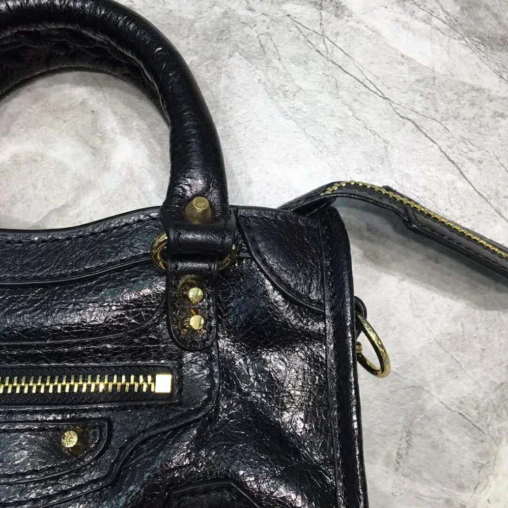 Balenciaga Classic Gold Mini City for Women in Black