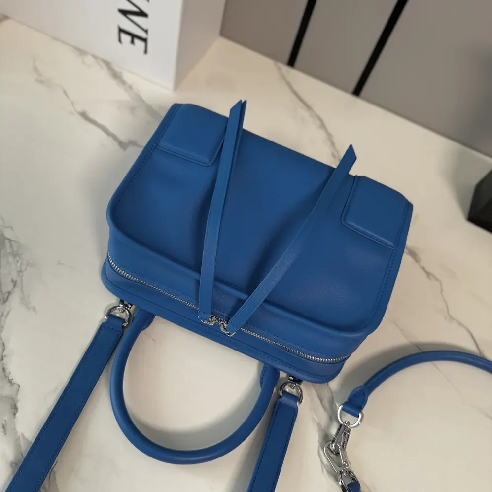 Loewe Small Amazona 180 Bag in Soft Calfskin for Women in Royal Azur