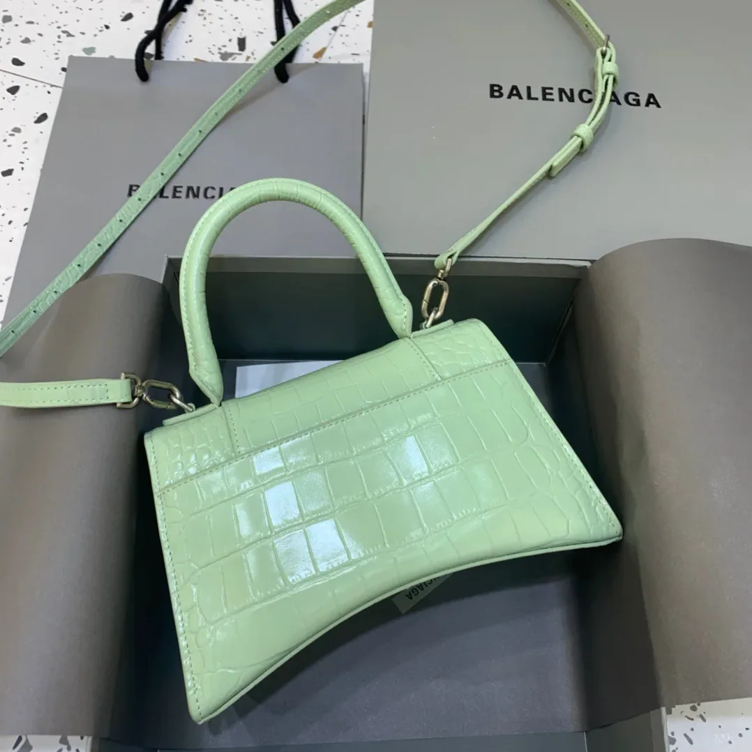 Balenciaga Hourglass Small Handbag In Light Green Balenciaga Hourglass Small Handbag In Light Green