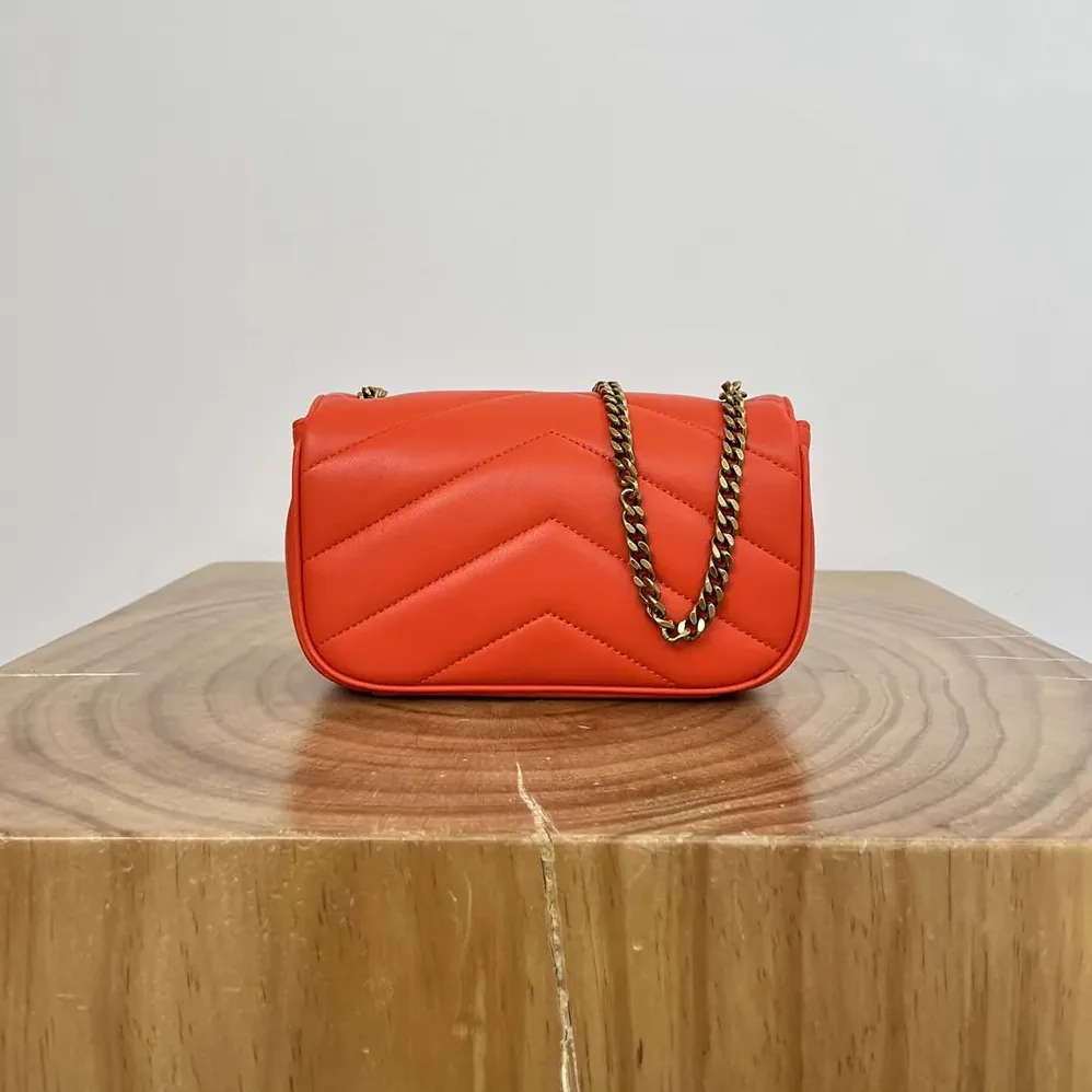 Saint Laurent YSL Loulou Mini in Lambskin for Women in Orange