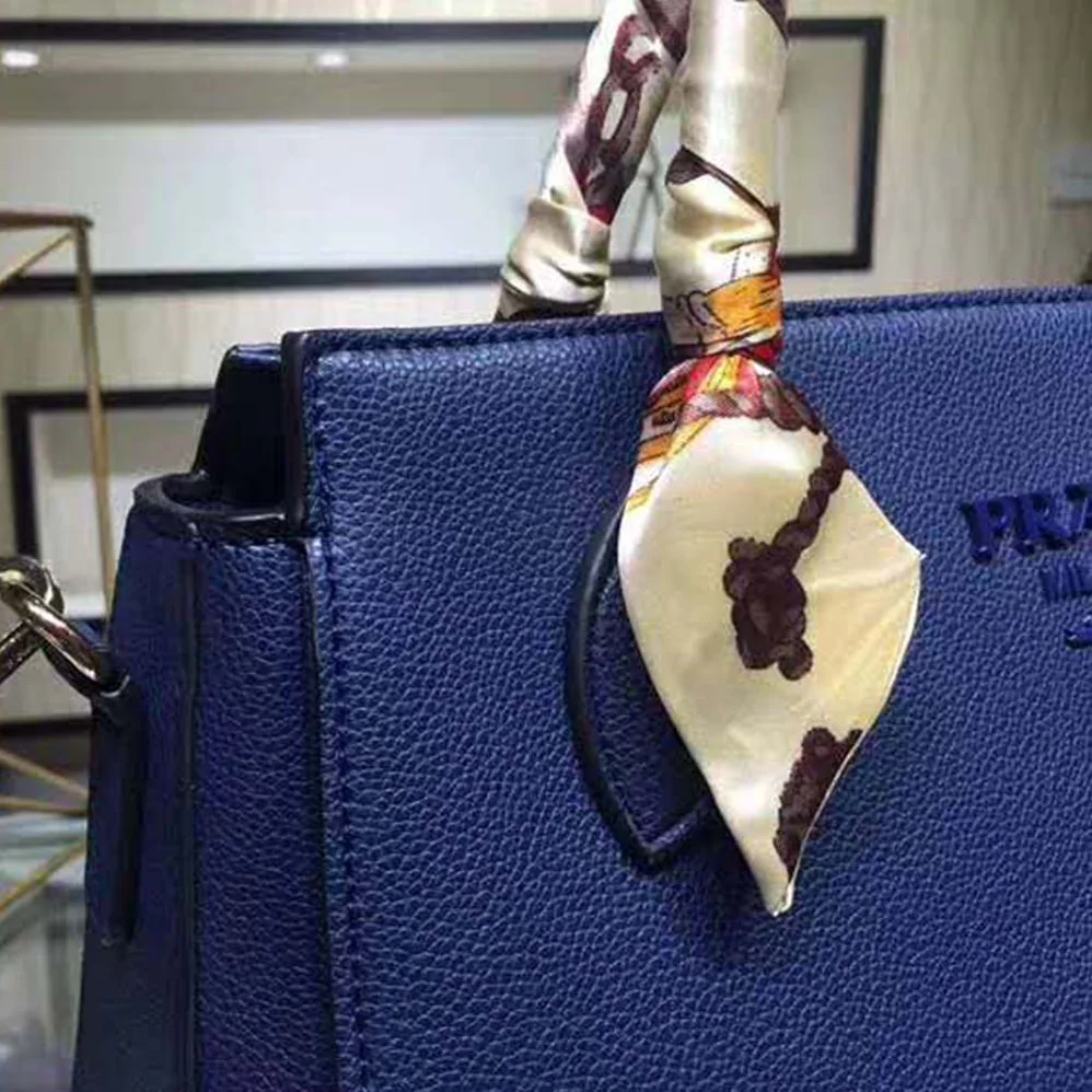 Prada Monochrome Handbag In Saffiano And Calf Leather in Navy Prada Monochrome Handbag In Saffiano And Calf Leather in Navy