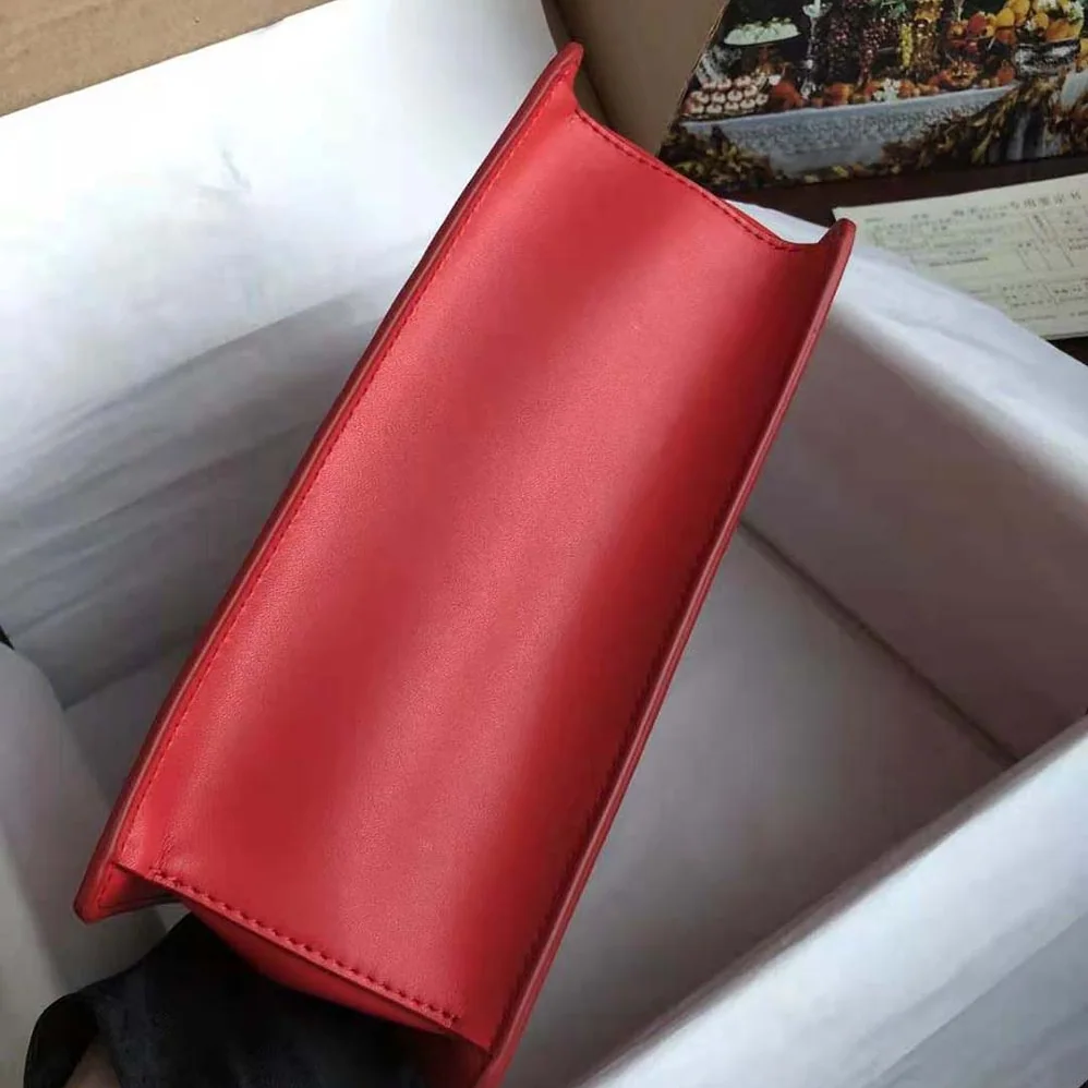 Dolce Gabbana D&G Small Smooth Calfskin Devotion Bag for Women in Red