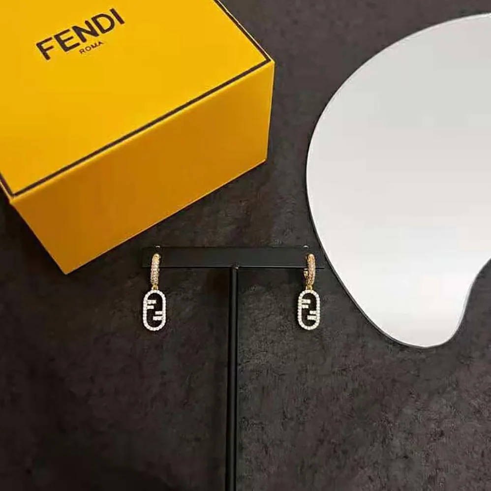 Fendi Hoop Earrings with Fendi O'Lock Pendant for Women