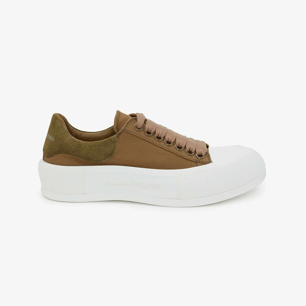 Alexander Mcqueen Deck Lace Up Plimsoll for Women in Brown Alexander Mcqueen Deck Lace Up Plimsoll for Women in Brown