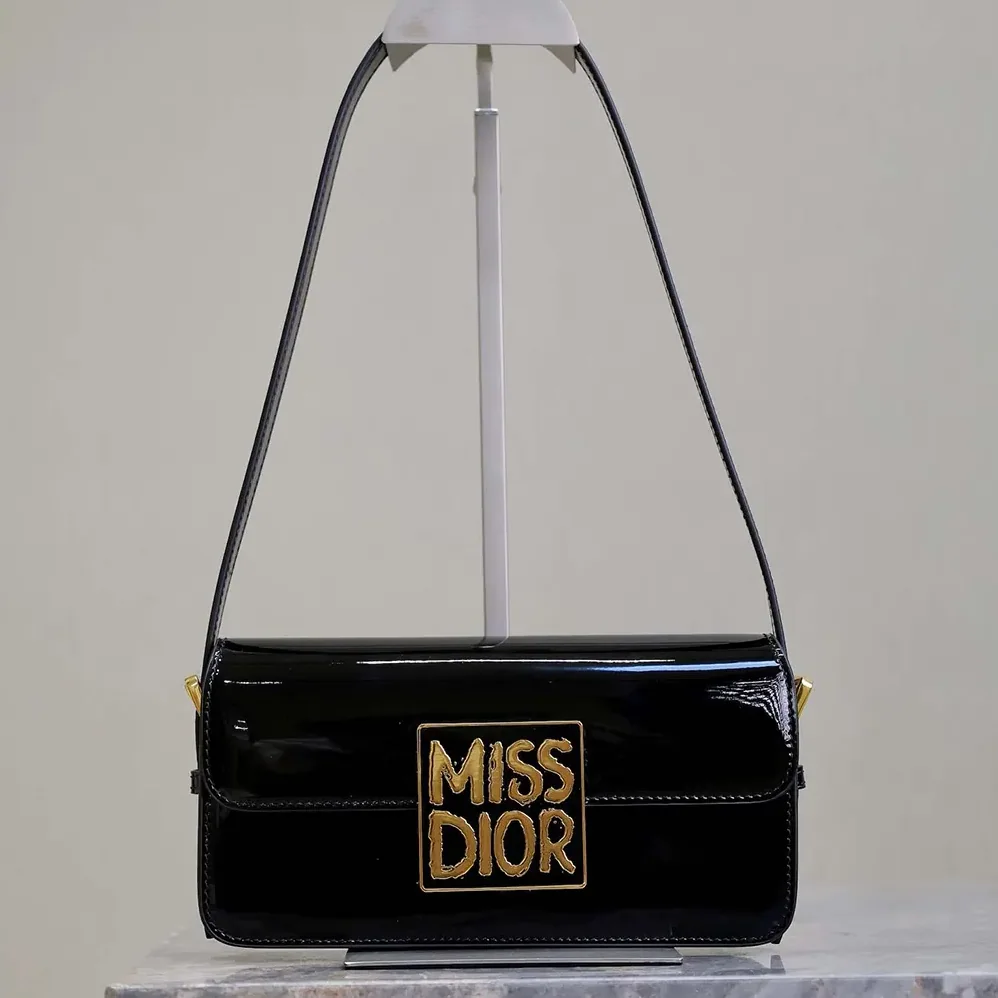 Dior Miss Dior Flap Bag Black Patent Calfskin for Women Dior Miss Dior Flap Bag Black Patent Calfskin for Women