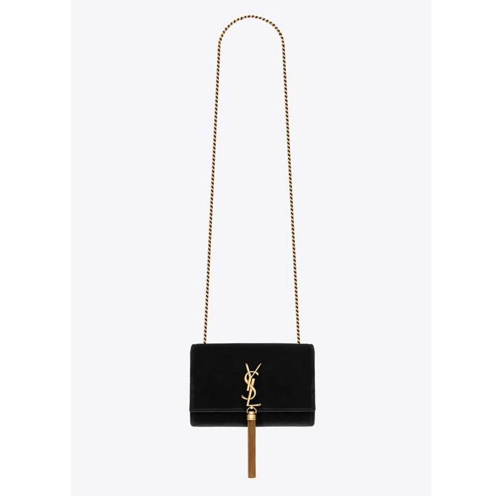 Saint Laurent YSL Kate Small with Tassel Velvet for Women in Black Saint Laurent YSL Kate Small with Tassel Velvet for Women in Black