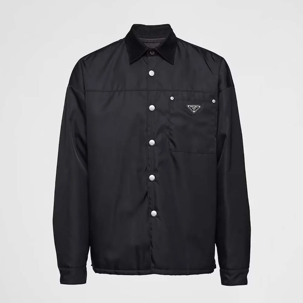 Prada Re-Nylon Shirt with the Iconic Triangle Logo for Men