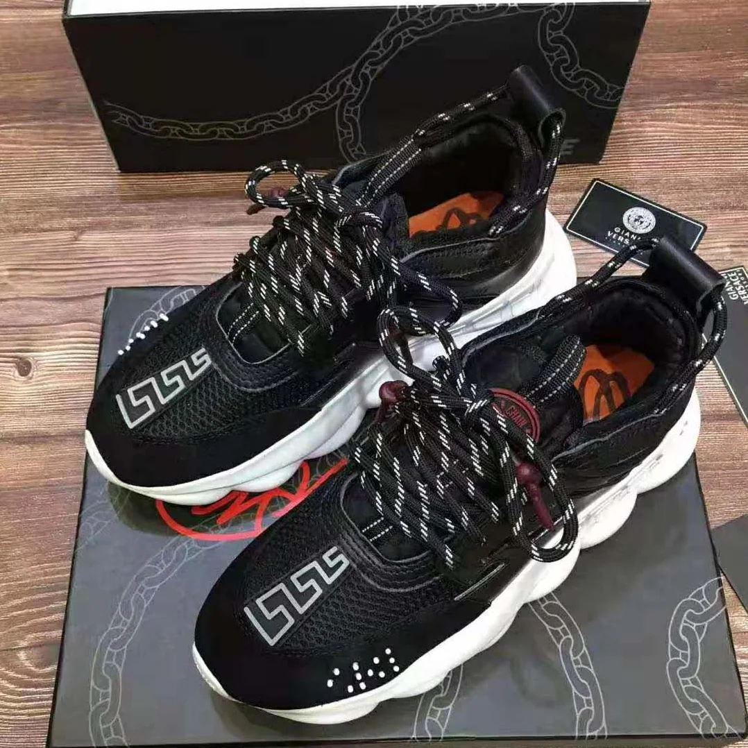 Versace Chain Reaction Sneakers for Men in Black