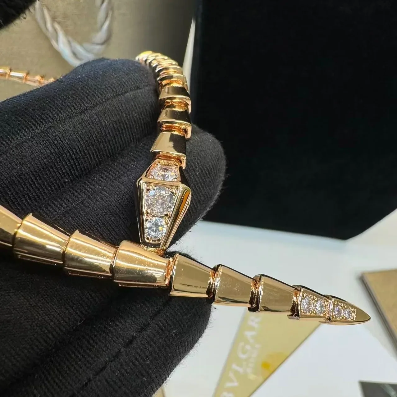 Bvlgari Serpenti Viper Necklace Rose Gold