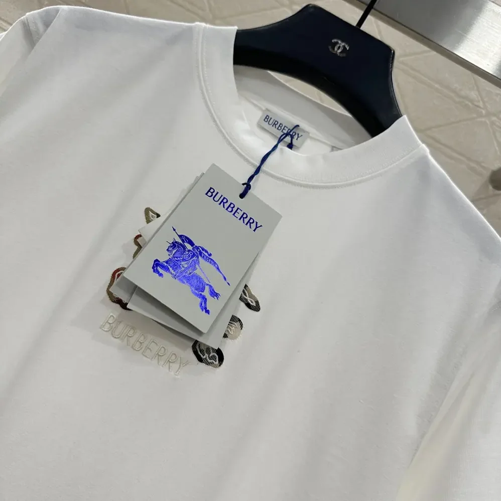 Burberry EKD Check Cotton T-shirt for Men in White Burberry EKD Check Cotton T-shirt for Men in White