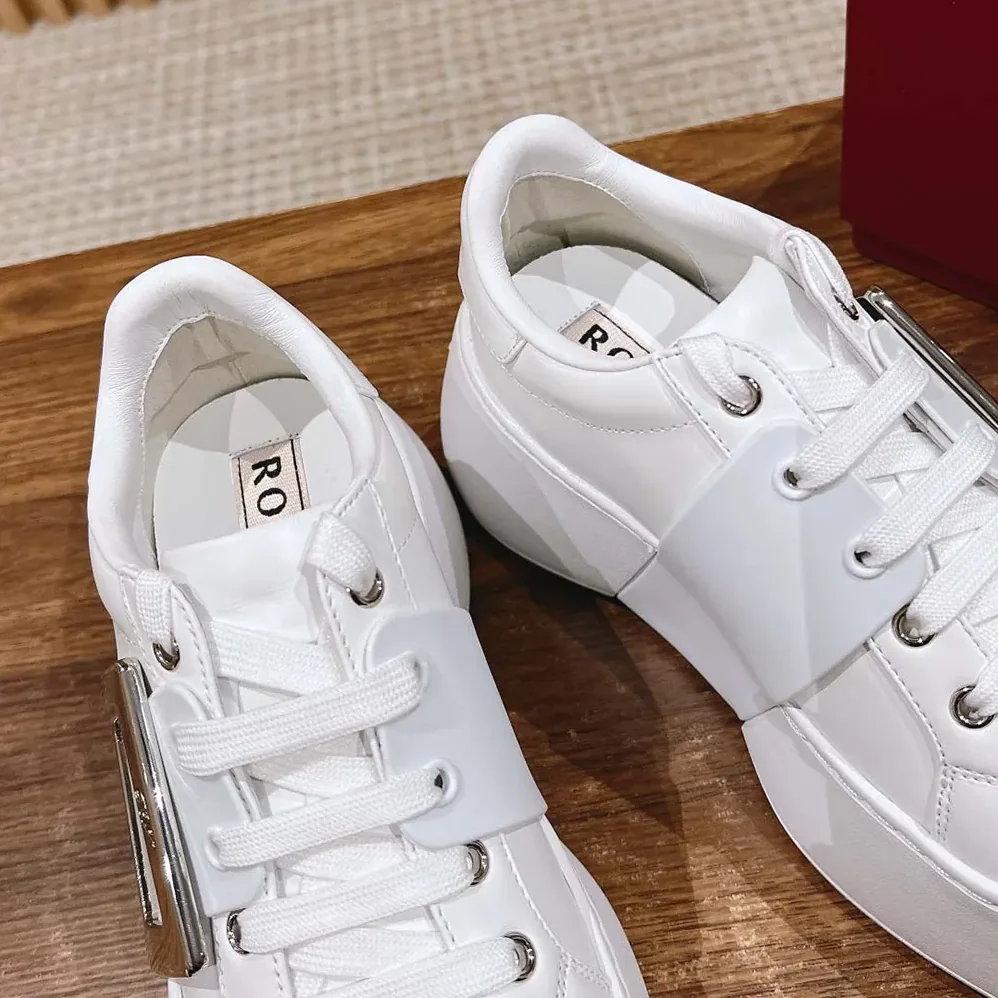 Roger Vivier Viv' Skate Sneakers In Leather White for Women Roger Vivier Viv' Skate Sneakers In Leather White for Women