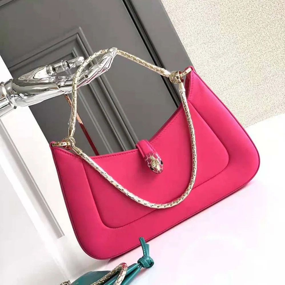 Bvlgari Serpenti Baia Small Shoulder Bag in Calf Leather for Women in Pink Bvlgari Serpenti Baia Small Shoulder Bag in Calf Leather for Women in Pink