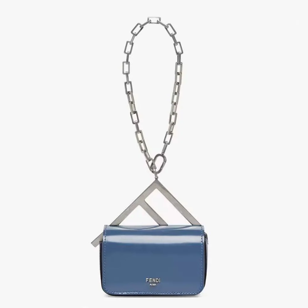 Fendi Nano Bag F Blue Leather Mini for Women in Bag Fendi Nano Bag F Blue Leather Mini for Women in Bag