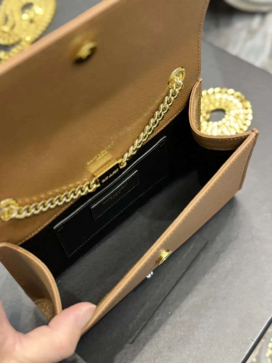 Saint Laurent Kate Small Chain Bag Brown /