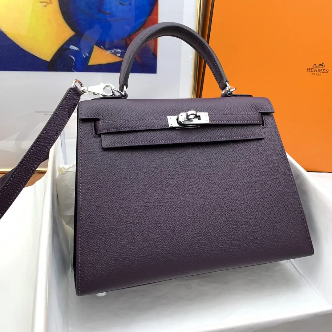 Hermes Kelly 25 Sellier Epsom Dark Purple Bag Hermes Kelly 25 Sellier Epsom Dark Purple Bag
