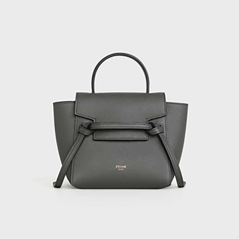 Celine Pico Belt Bag in Grained Calfskin for Women in Gray